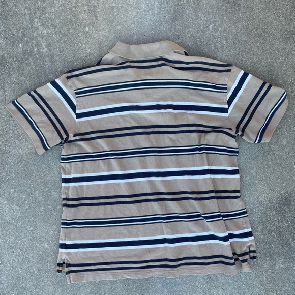 Tommy Hilfiger Men's Brown Striped Polo muscle Shirt - Picture 2 of 4